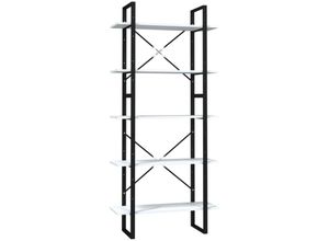 8720286649442 - Bonnevie - BücherregalStandregal 5 Fächer Weiß 80x30x175 cm Holzwerkstoff vidaXL