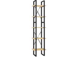 8720286649299 - Bonnevie - BücherregalStandregal 5 Fächer 40x30x175 cm Massivholz Kiefer vidaXL