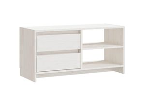 8720286761816 - TV-Schrank，TV-Möbel Weiß 80x31x39 cm Massivholz Kiefer vidaXL