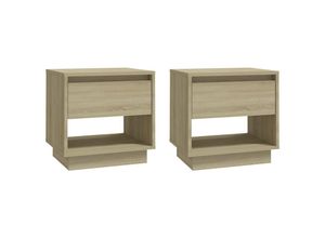 8720286834541 - Bonnevie - 2er-Set NachttischeBeistelltische Sonoma-Eiche 45x34x44 cm Holzwerkstoff vidaXL