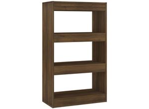 8720286844359 - Bonnevie - Bücherregal RaumteilerBücherschrank Braun Eichen-Optik 60x30x103 cm vidaXL