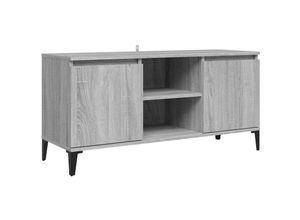 8720286855119 - Bonnevie - TV-SchrankTV-Möbel mit Metallbeinen Grau Sonoma 1035x35x50 cm vidaXL