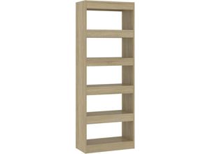 8720286843338 - Bonnevie - Bücherregal RaumteilerBücherschrank Sonoma-Eiche 60x30x166 cm Holzwerkstoff vidaXL