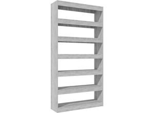 8720286844731 - Bonnevie - Bücherregal RaumteilerBücherschrank Grau Sonoma 100×30×198 cm Holzwerkstoff vidaXL