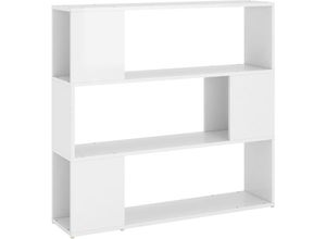 8720286651414 - Bonnevie - Bücherregal RaumteilerStandregal Hochglanz-Weiß 100x24x94 cm vidaXL