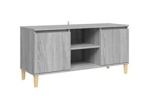 8720286855089 - TV-Schrank mit Massivholz-Beinen Grau Sonoma 1035x35x50 cm Vidaxl Grau