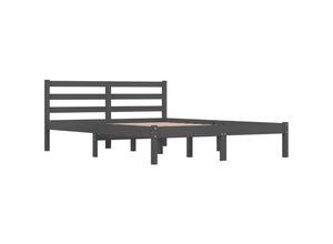 8720286877357 - Massivholzbett，Schlafzimmerbett，Doppelbett Kiefer 135x190 cm Grau vidaXL