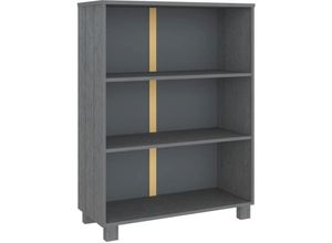 8720286818329 - Bonnevie - BücherschrankStandregal hamar Dunkelgrau 85x35x112 cm Massivholz Kiefer vidaXL