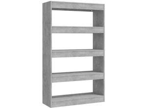 8720286843543 - Bonnevie - Bücherregal RaumteilerBücherschrank Betongrau 80x30x135 cm Holzwerkstoff vidaXL