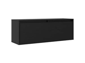 8720286840658 - Bonnevie - Wandschrank Badschrank Schwarz 100x30x35 cm Massivholz Kiefer vidaXL