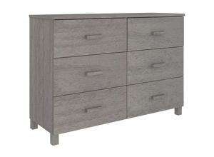 8720286817971 - Bonnevie - SideboardKommode hamar Hellgrau 113x40x80 cm Massivholz Kiefer vidaXL