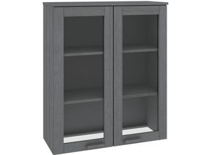 8720286818527 - Bonnevie - Highboard-OberteilKommodeHAMAR Dunkelgrau 85x35x100 cm Massivholz vidaXL