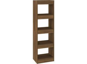 8720286844236 - Bonnevie - Bücherregal RaumteilerBücherschrank Braun Eichen-Optik 40x30x135 cm vidaXL