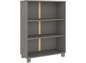 8720286818336 - Bonnevie - BücherschrankStandregal hamar Hellgrau 85x35x112 cm Massivholz Kiefer vidaXL