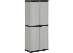 8720286875513 - Bonnevie - Garten-Lagerschrank mit 3 Böden Grau & Schwarz 68x40x168 cm vidaXL889040