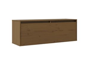 8720286840634 - Bonnevie - Wandschrank Badschrank Honigbraun 100x30x35 cm Massivholz Kiefer vidaXL