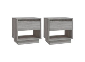 8720286836682 - Bonnevie - 2er-Set NachttischeBeistelltische Grau Sonoma 45x34x44 cm Holzwerkstoff vidaXL