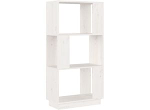 8720286905784 - Bonnevie - Bücherregal RaumteilerBücherschrank Weiß 51x25x101 cm Massivholz Kiefer vidaXL