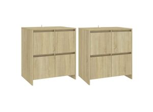 8720286903896 - Vidaxl - Sideboards 2 Stk Sonoma-Eiche 70x41x75 cm Holzwerkstoff Braun