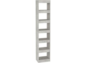 8720286843147 - Bonnevie - Bücherregal RaumteilerBücherschrank Betongrau 40x30x198 cm vidaXL