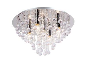 4048194015260 - - Deckenleuchte Deckenlampe Kronleuchter Esszimmerlampe Chrom 5-Flammig d 46 cm