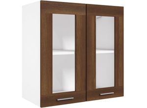 8720286931875 - Bonnevie - Hängeschrank Glas Braun Eichen-Optik 60x31x60 cm Holzwerkstoff vidaXL950733