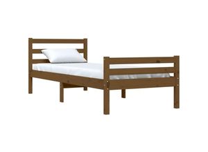 8720286997277 - Bonnevie - MassivholzbettSchlafzimmerbett Honigbraun 75x190 cm vidaXL