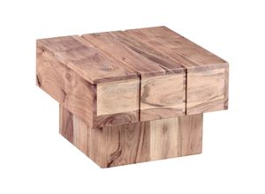 4250950247703 - Finebuy - Beistelltisch Massivholz Wohnzimmertisch 44 x 44 x 30 cm Couchtisch massiv Landhaus-Stil Cube quadratisch