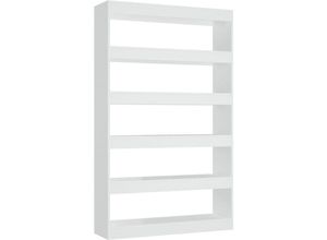 8720286843819 - Bonnevie - Bücherregal RaumteilerBücherschrank Weiß 100x30x166 cm vidaXL