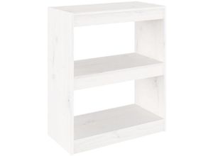 8720286608593 - Bonnevie - Bücherregal RaumteilerBücherschrank Weiß 60x30x715 cm Massivholz Kiefer vidaXL