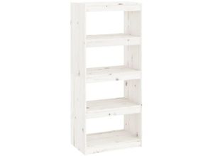 8720286608692 - Bonnevie - Bücherregal RaumteilerStandregal Weiß 60x30x1355 cm Massivholz Kiefer vidaXL