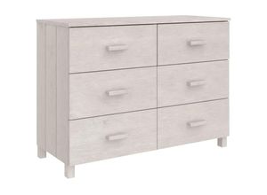 8720286817957 - Bonnevie - SideboardKommode hamar Weiß 113x40x80 cm Massivholz Kiefer vidaXL