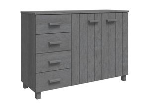 8720286817926 - Vidaxl - Sideboard hamar Dunkelgrau 113x40x80 cm Massivholz Kiefer Grau