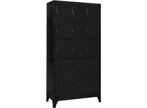 8720286701287 - Schließfachschrank Schwarz 90x40x180 cm Stahl vidaXL - Schwarz