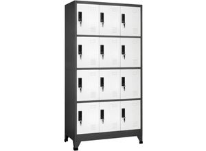 8720286701225 - Vidaxl - Schließfachschrank Anthrazit und Weiß 90x45x180 cm Stahl Anthrazit