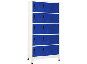 8720286701324 - Bonnevie - Schließfachschrank Grau und Blau 90x40x180 cm Stahl vidaXL799903