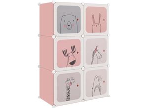 8720286849811 - Bonnevie - Kinderschrank Modular mit 6 Würfeln Rosa pp vidaXL366109