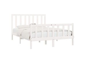 8720287056287 - MassivholzbettSchlafzimmerbettDoppelbett Weiß 160x200 cm vidaXL 8720287056287 - MassivholzbettSchlafzimmerbettDoppelbett Weiß 160x200 cm vidaXL