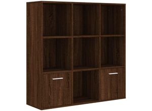 8720286954324 - Bonnevie - BücherschrankStandregal Braun Eichen-Optik 98x30x98 cm vidaXL