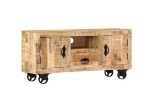 8718475528586 - Bonnevie - TV-SchrankTV-Möbel Raues Mangoholz 110x30x50 cm vidaXL