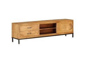 8718475619352 - Bonnevie - TV-SchrankTV-Möbel Mangoholz Massiv 140 x 30 x 40 cm vidaXL