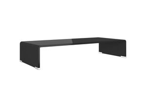 8718475530077 - Bonnevie - TV-Tisch Bildschirmerhöhung TV-Aufsatz Glas Schwarz 70x30x13 cm vidaXL