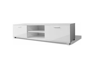 8718475977223 - Bonnevie - TV-Schrank Fernsehschrank Hochglanz-Weiß 140x403x347 cm vidaXL