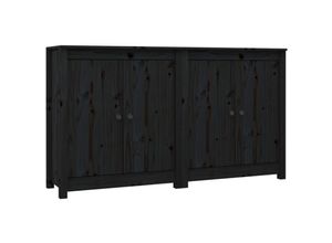 8720287100102 - Sideboards 2 Stk Schwarz 70x35x80 cm Massivholz Kiefer vidaXL