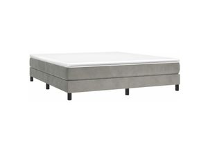 8720287234456 - Bonnevie - BoxspringbettDoppelbett Hellgrau 180x200 cm Samt vidaXL