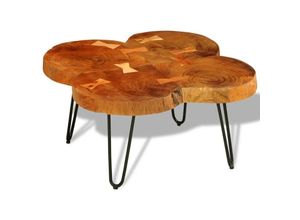 8718475953173 - Bonnevie - Couchtische Kaffeetisch 35 cm 4 Baumscheiben Massivholz vidaXL