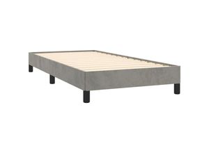 8720287170075 - Bonnevie - BettgestellSchlafzimmerbett Hellgrau 100x200 cm Samt vidaXL