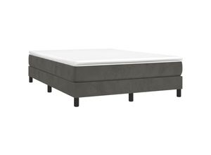 8720287234340 - Bonnevie - BoxspringbettDoppelbett Dunkelgrau 140x200 cm Samt vidaXL