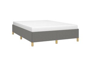 8720287172079 - Bonnevie - BettgestellSchlafzimmerbett Dunkelgrau 140x190 cm Stoff vidaXL