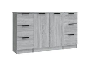 8720287123026 - Sideboards 3 Stk Grau Sonoma Holzwerkstoff Vidaxl